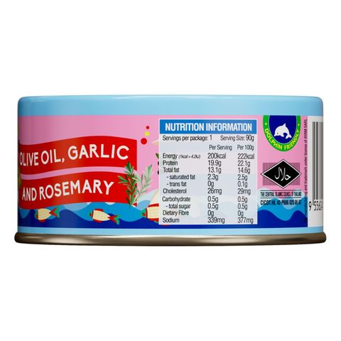 Ayam Brand Tuna Flakes with Olive Oil, Garlic and Rosemary 90g