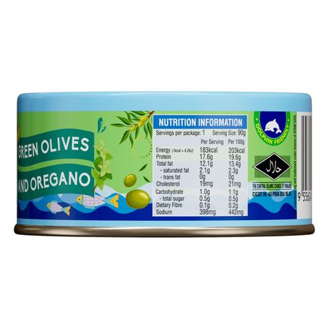 Ayam Brand Tuna Flakes with Green Olives and Oregano 90g