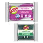 Scotch-Brite (Easy Clean Scrub Sponge Anti-bacterial + Tough Clean Scrub Sponge Mini) 1 Set