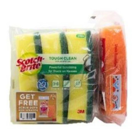  Foto zu Scotch-Brite (Tough Clean Anti-bacterial Scrub Sponge 3 Pieces with 