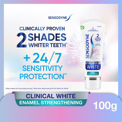 Sensodyne Toothpaste Clinical White for Sensitive Teeth Whitening & Enamel Strengthening 100g