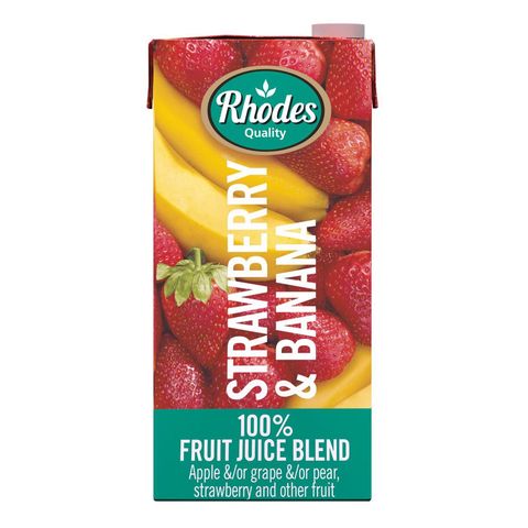 Rhodes 100% Fruit Juice Strawberry & Banana 1L