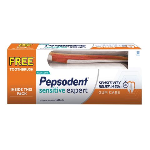 Buy Pepsodent Toothpaste Sensitive Expert Gum Care 140g & Get Free Toothbrush 1 Piece