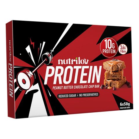 Nutrilov Protein Peanut Butter Chocolate Chip Bar (6 Pieces)