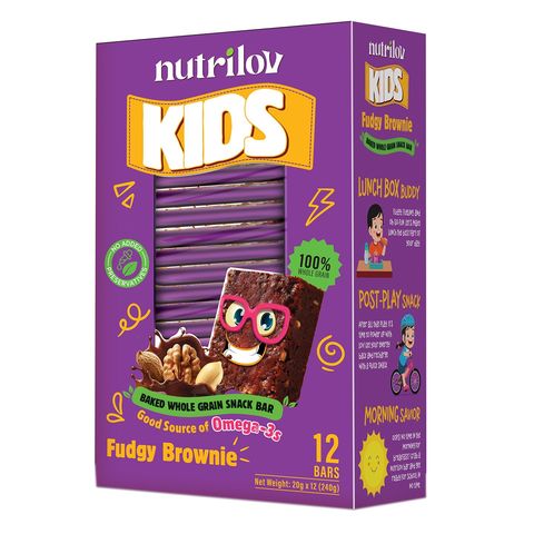 Nutrilov Kids Chocolate Fudgy Brownie Bars (Pack of 12)