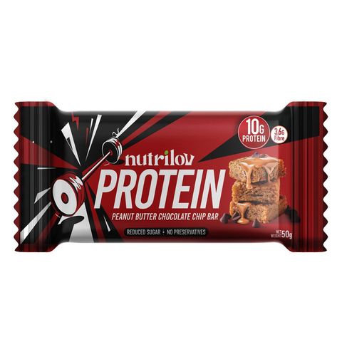 Nutrilov Protein Peanut Butter Chocolate Chip Single Bar (10g Protein)