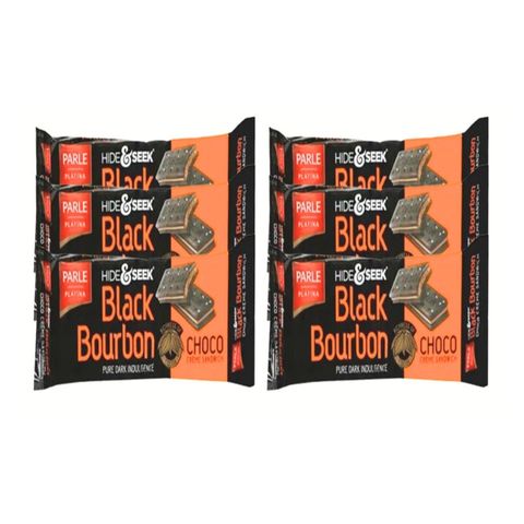 Parle Hibe & Seek Black Bourbon Choco Cream Sandwich Biscuit 6 Pack 30g 