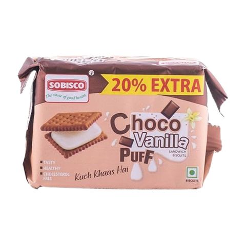 Sobisco Choco Vanilla Puff Biscuit 30g 8 Packets