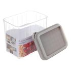Simple Kitchen Series Storage Box with Lid Square Gray (Size 450ml) 1 Piece