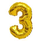 Foil Number 3 Gold Colour Flat Pack (16 Inches) 1 Unit