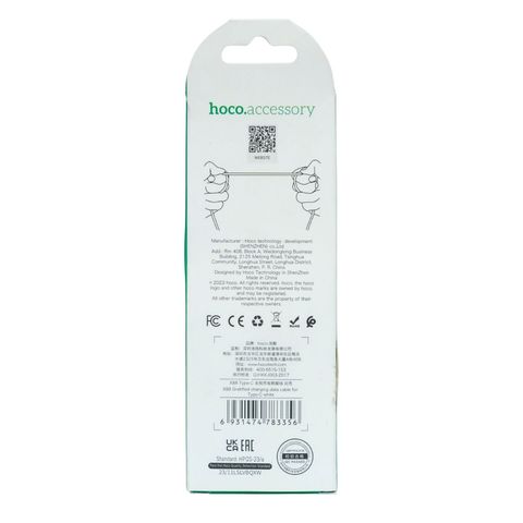Hoco X88 Gratified Usb To Lightning 3.0a Fast Charging Data Cable For Type C 1 Piece