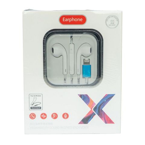 Earphone X Wired With Lighting Plug Ios 1 Piece