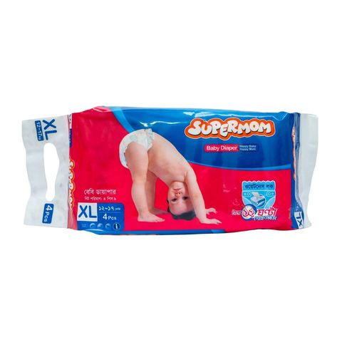Supermom Baby Diaper Extra large 12-17kg 4 Pieces
