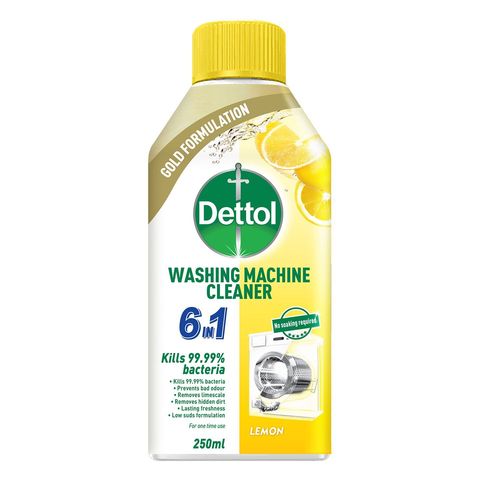 Dettol Washing Machine Cleaner 6 in 1 Kills 99.99% of Bacteria Lemon 250ml