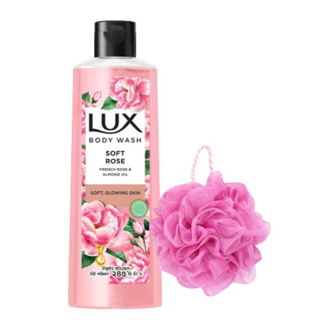 Buy Lux Body Wash French Rose & Almond 245ml & Get Free Loofah 1 Piece