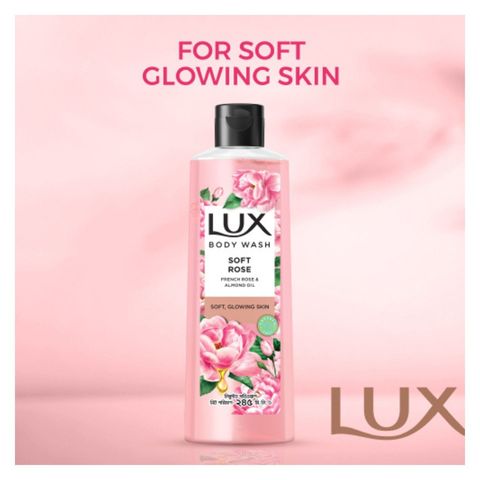 Buy Lux Body Wash French Rose & Almond 245ml & Get Free Loofah 1 Piece