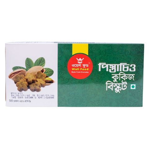 Well Food Pistachio Cookies Biscuits 250g