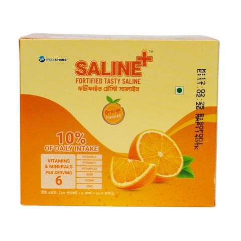 Wellspring Saline+ Fortified Tasty Saline Orange Flavored 20 Packs 180g