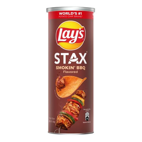 Lay's Potato Chips Stax Smokin' BBQ 100g