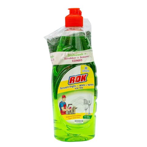 Buy Rok Dishwash Liquid 500ml & Get Free Scrubber And Scourer 1 Piece