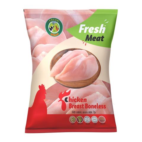 Fresh Meat Broiler Chicken Breast Boneless 2-3 Pieces 500g +/-5g
