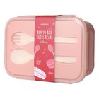 Miniso Large Capacity Rectangle Bento Box Pink (Size 1200ml) 1 Set