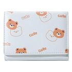 Animal Print Series Tri-fold Women's Wallet Light Blue 1 Piece