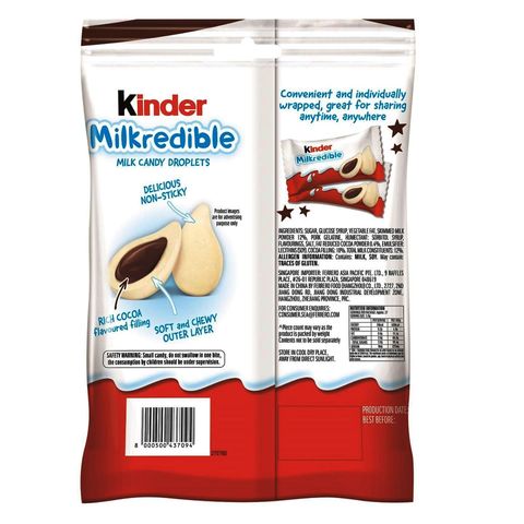 Kinder Milkredible Milk Candy Droplets Chocolate 105.3g