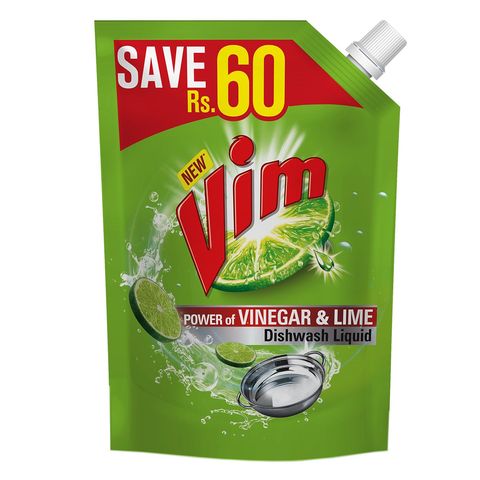 VIM LIME AND VINEGAR DISHWASHING LIQUID REFILL 750ML