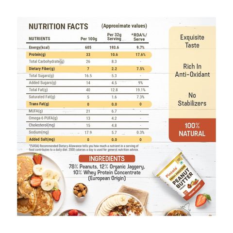 Pintola High Protein Peanut Butter Crunchy Organic Jaggery 510g