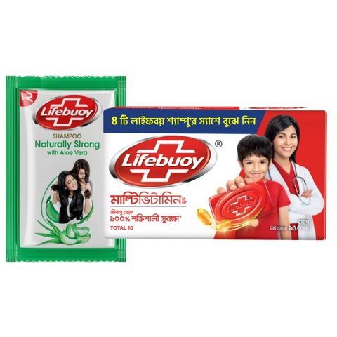 Buy Lifebuoy Skin Cleansing Soap Bar Total 150g & Get Free Lifebuoy Shampoo 4 Sachets