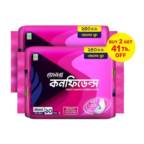 (Buy 2 Get 41 Tk Off ) Senora Confidence Sanitary Napkin Pads 10 Pieces