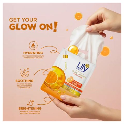 Lily Glow Hydrate Sheet Mask Orange Bliss 1 Piece