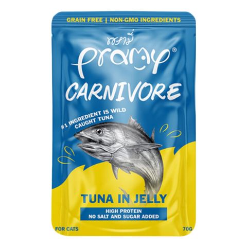 Pramy Carnivore Pouch Tuna In Jelly For All Cats 70g