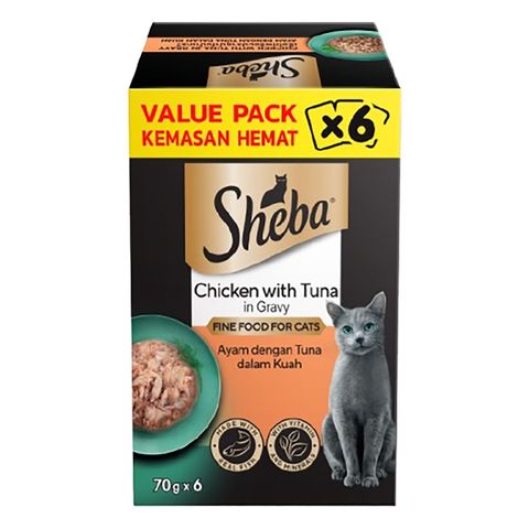 Sheba Pouch Value Pack Chicken with Tuna 6 x 70g