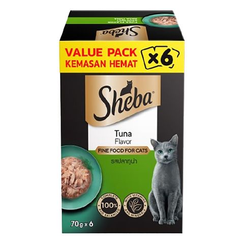 Sheba Pouch Value Pack Tuna 6 x 70g