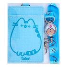 Pusheen Lanyard Card Holder with Retractable Metal Badge Blue Color 1 Piece | 1012528