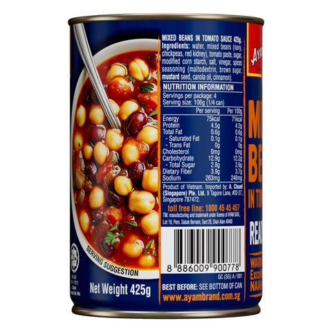 Ayam Brand Mixed Beans in Tomato Sauce 425g