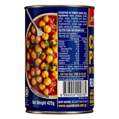 Ayam Brand Chick Peas in Tomato Sauce 425g
