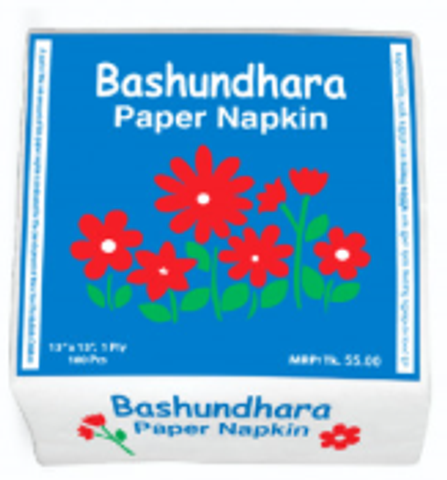 Bashundhara Paper Napkin 1 Ply (13 x 13 Inches) 100 Pieces