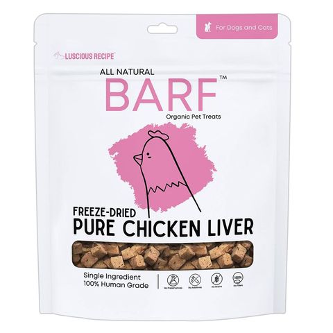 Luscious Recipe All Natural Barf Organic Single Ingredient Freeze-dried Food Meal Dried Treats Chicken Liver 60g