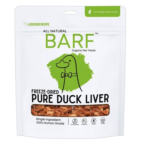 Luscious Recipe All Natural Barf Organic Single Ingredient Freeze-dried Food Meal Dried Treats Duck Liver 50g