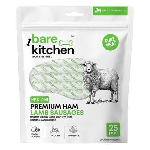 Bare Kitchen Pure Meat Premium Ham Lamb Sausages 25 x 15g