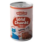 Wild Cat Wild Chunks Real Meat All Natural Wet Food Shiny Coat Salmon + Chicken 430g