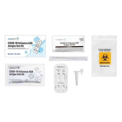 Camtech Covid-19 & Influenza A/B 3-in-1 Antigen Test Kit 5s