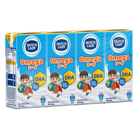 Dutch Lady Omega 3*6 Plain UHT 4 x 180ml