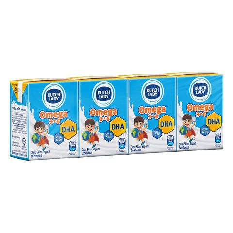 Dutch Lady Omega 3*6 Plain UHT 4 x 125ml