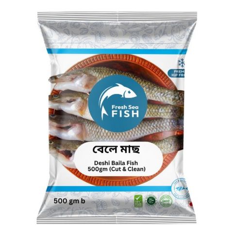 Fresh Sea Fish Deshi Baila Medium Cut & Clean 500g