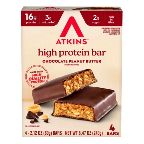 Atkins High Protein Bar Chocolate Peanut Butter 4 x 60g