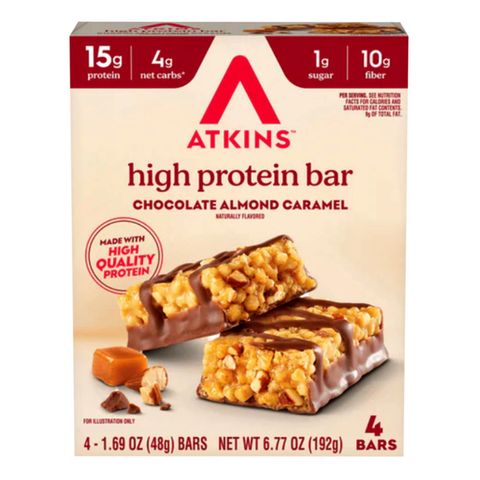 Atkins High Protein Bar Chocolate Almond Caramel 4 x 48g